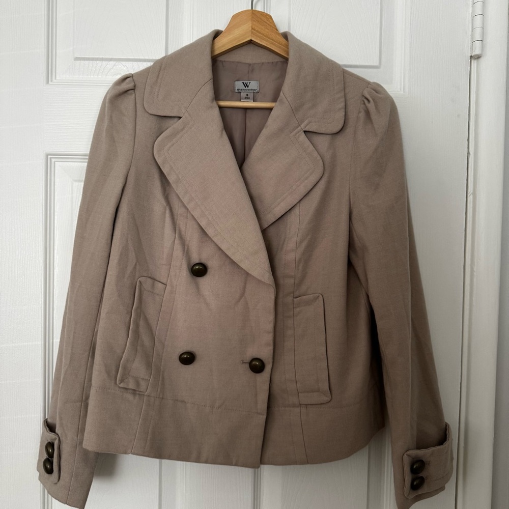 Worthington Women's Beige Double-Breasted Blazer